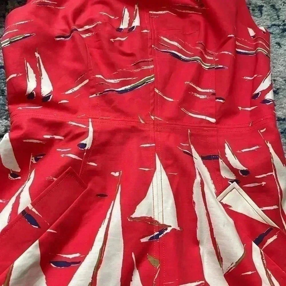 Maeve Wendy sailboat red tailored pocket lined dress 2 - Picture 7 of 8